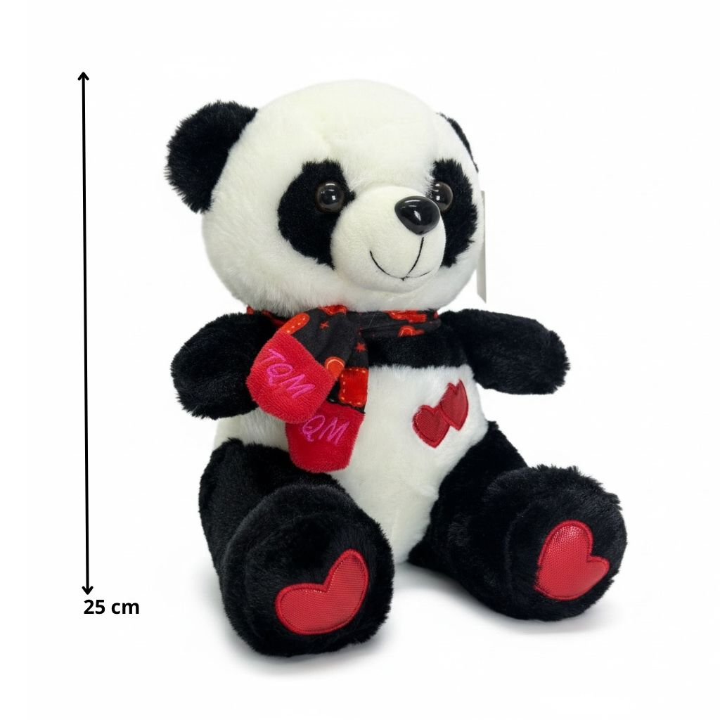 PELUCHE DE OSO PANDA DE CORAZON 25CM REF.2172