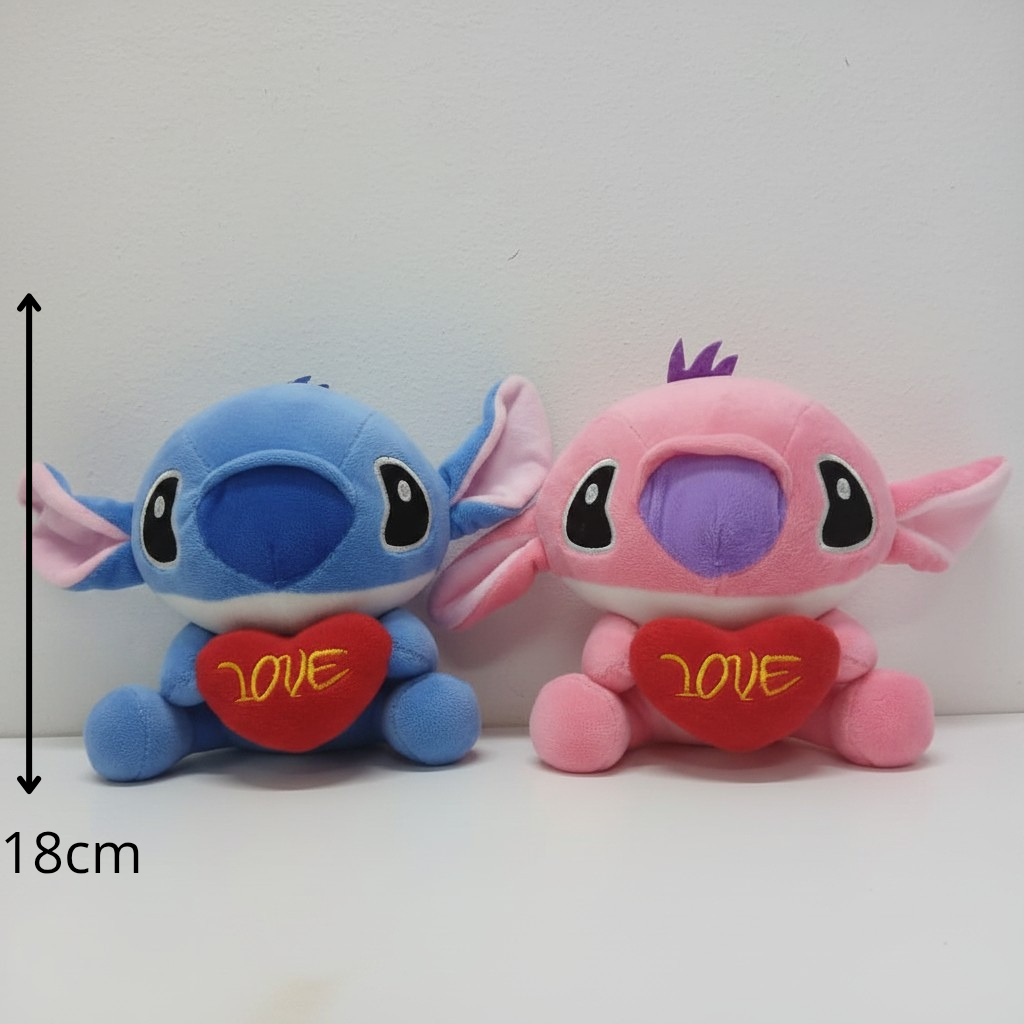 PELUCHE DE  STICH Y ANGELA DE CORAZON 18CM REF.2681