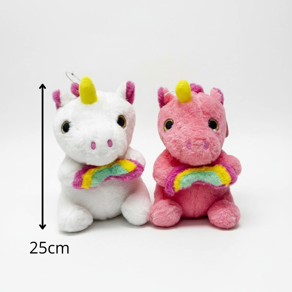 PELUCHE DE UNICORNIO ARCOIRIS 25CM REF.2695