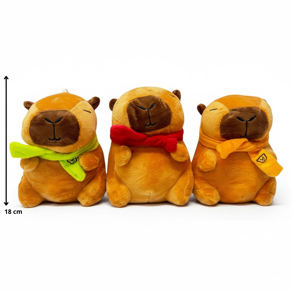 PELUCHE DE  CAPIBARA CON BUFANDA 18CM REF.2691