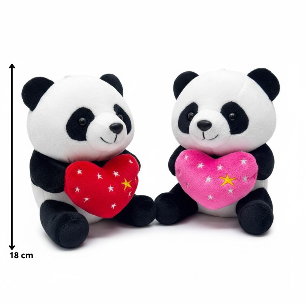 PELUCHE OSO PANDA CON CORAZON 18CM REF.2673