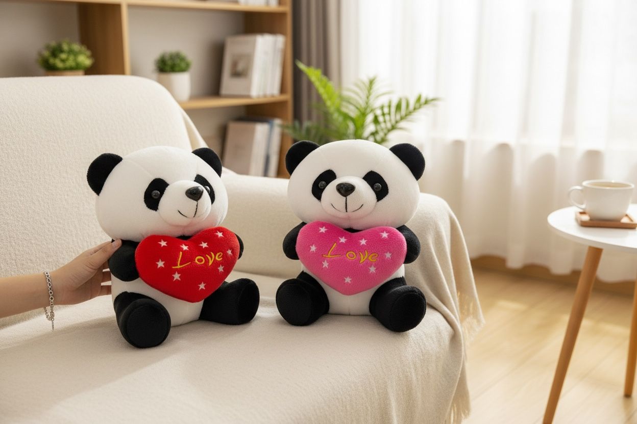 PELUCHE OSO PANDA CON CORAZON 18CM REF.2673