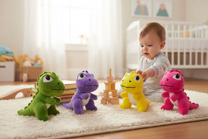 PELUCHE DE DINOSAURIO VARIEDAD DE COLORES 18CM REF.2670