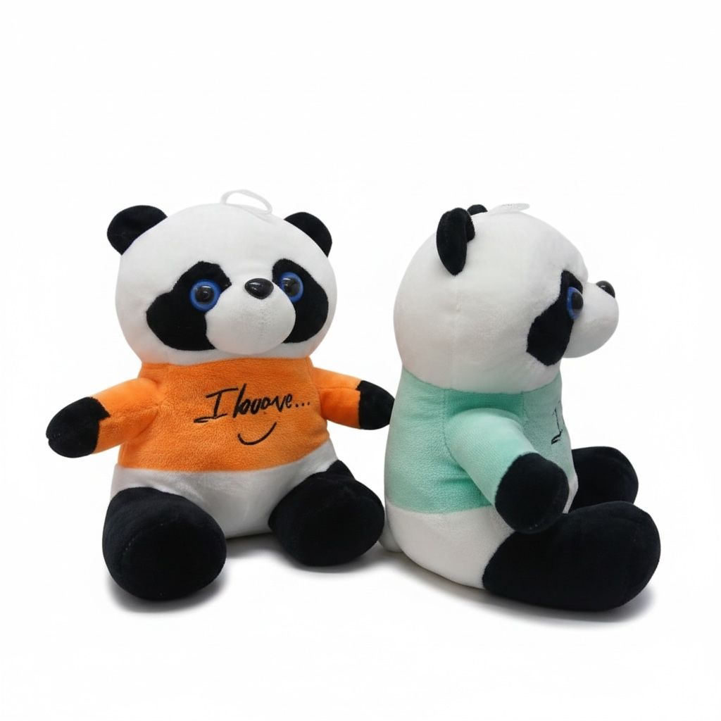 PELUCHE DE OSO PANDA CON CAMISA 23CM REF.2703