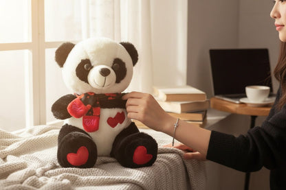 PELUCHE DE OSO PANDA DE CORAZON 25CM REF.2172